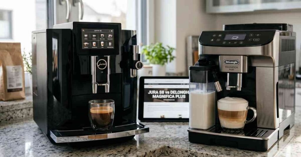 Jura S8 vs DeLonghi Magnifica Plus