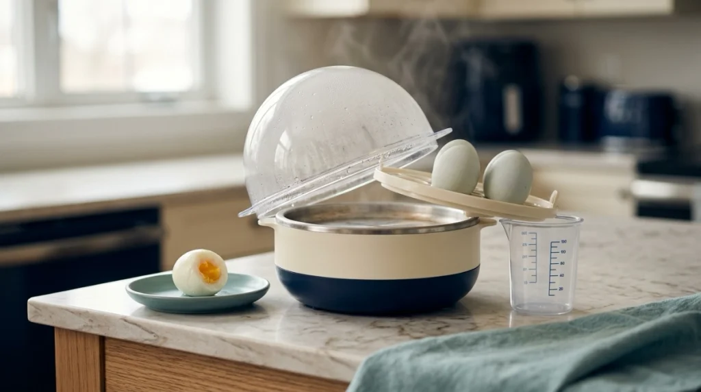 Common clues when where you put water in an egg cooker is wrong.