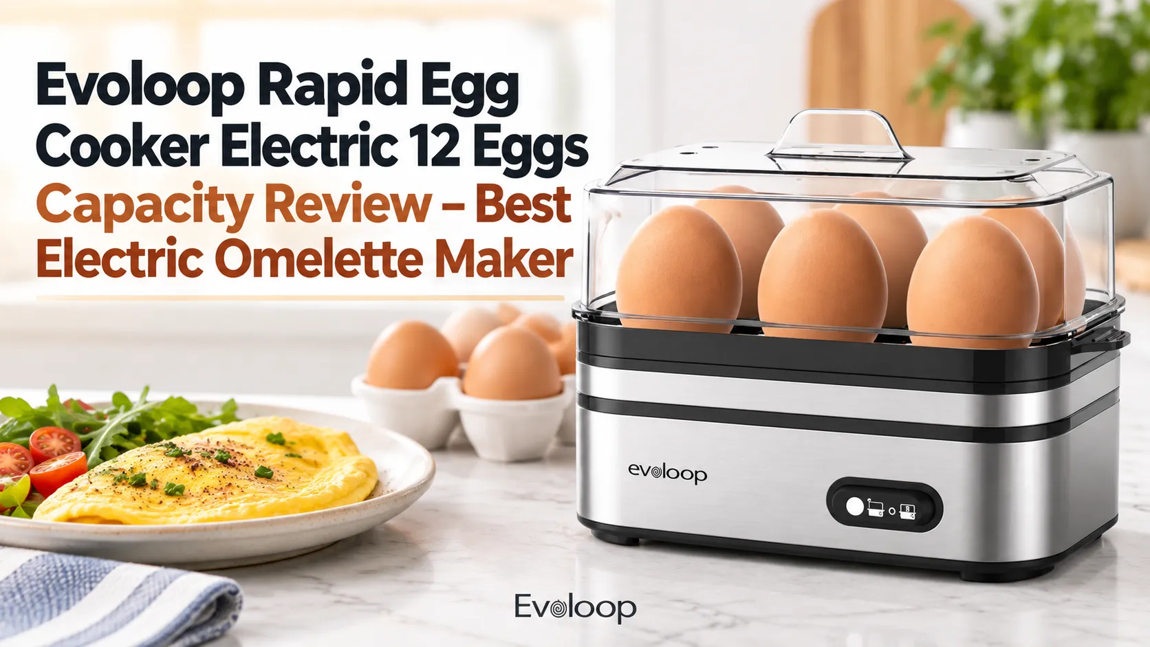 Evoloop Rapid Egg Cooker Electric 12 Eggs Capacity Review