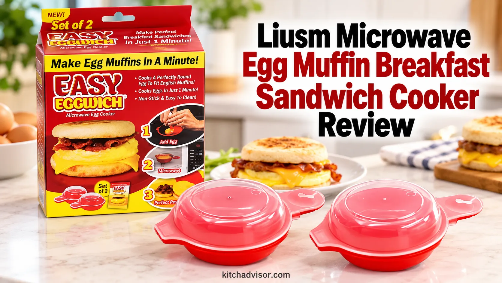 Liusm Microwave Egg Muffin Breakfast Sandwich Cooker