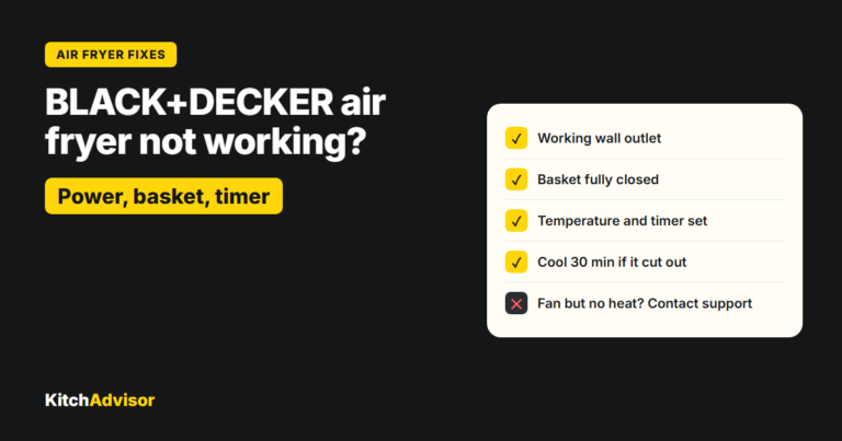 BLACK+DECKER air fryer not working? Check power, basket and timer