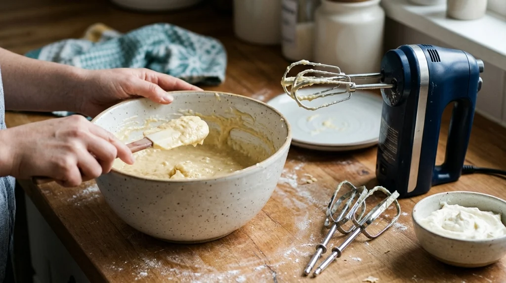 How do hand mixer attachments work when batter is lumpy and cream remains flat in a mixing bowl.