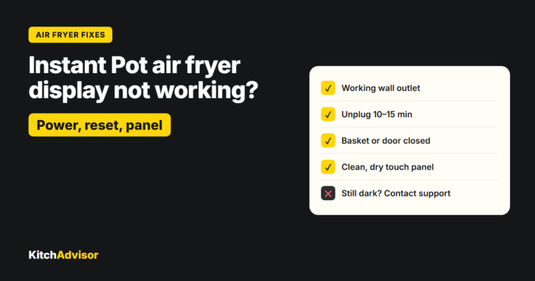 Instant Pot air fryer display not working? Check power, reset and the panel
