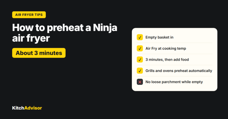 How to preheat a Ninja air fryer: about 3 minutes