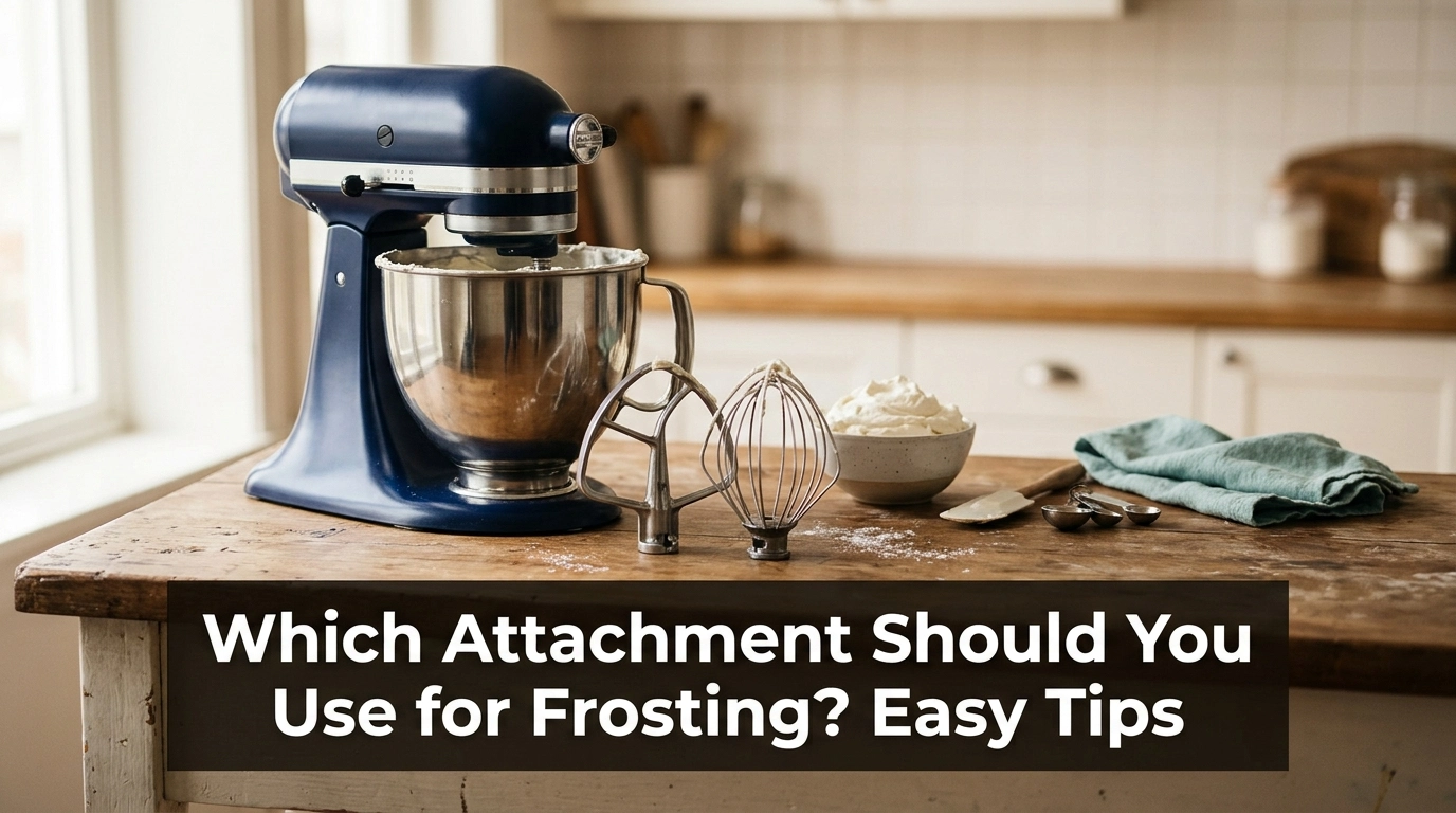 Which attachment should you use for frosting, with a stand mixer, paddle, whisk, and buttercream.